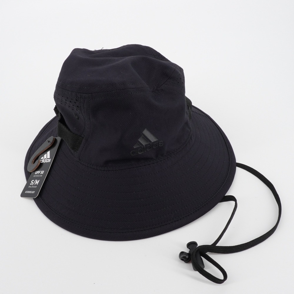 Adidas Victory 4 Bucket Hat Mens Black AEROREADY UPF 50 Boonie Sun Hat S/M NEW